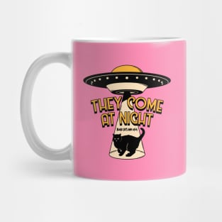 Aliens and Black Cat in pink Mug